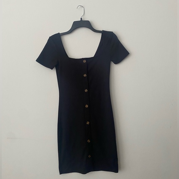H&M Dresses & Skirts - H&M Black Mini Dress with Button Detail